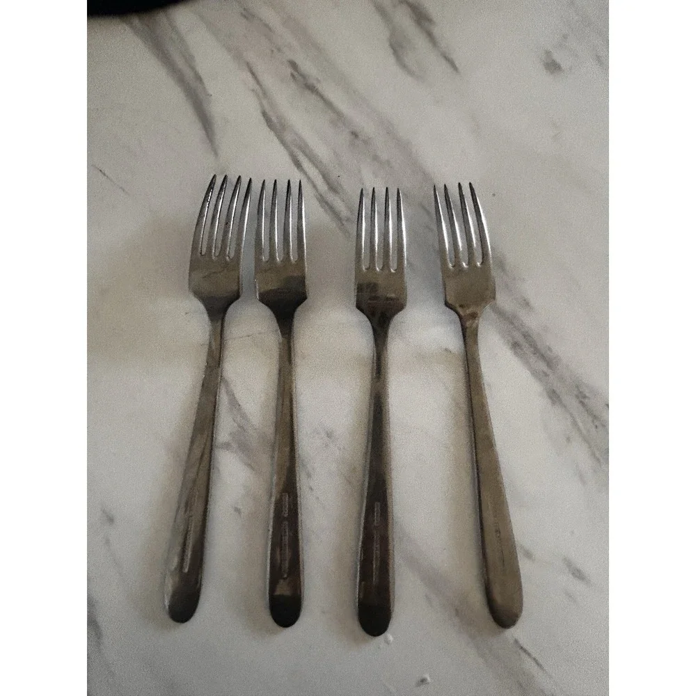 Vintage Firth Purbrite Stainless Dinner Forks Flatware Set of 4‎ England